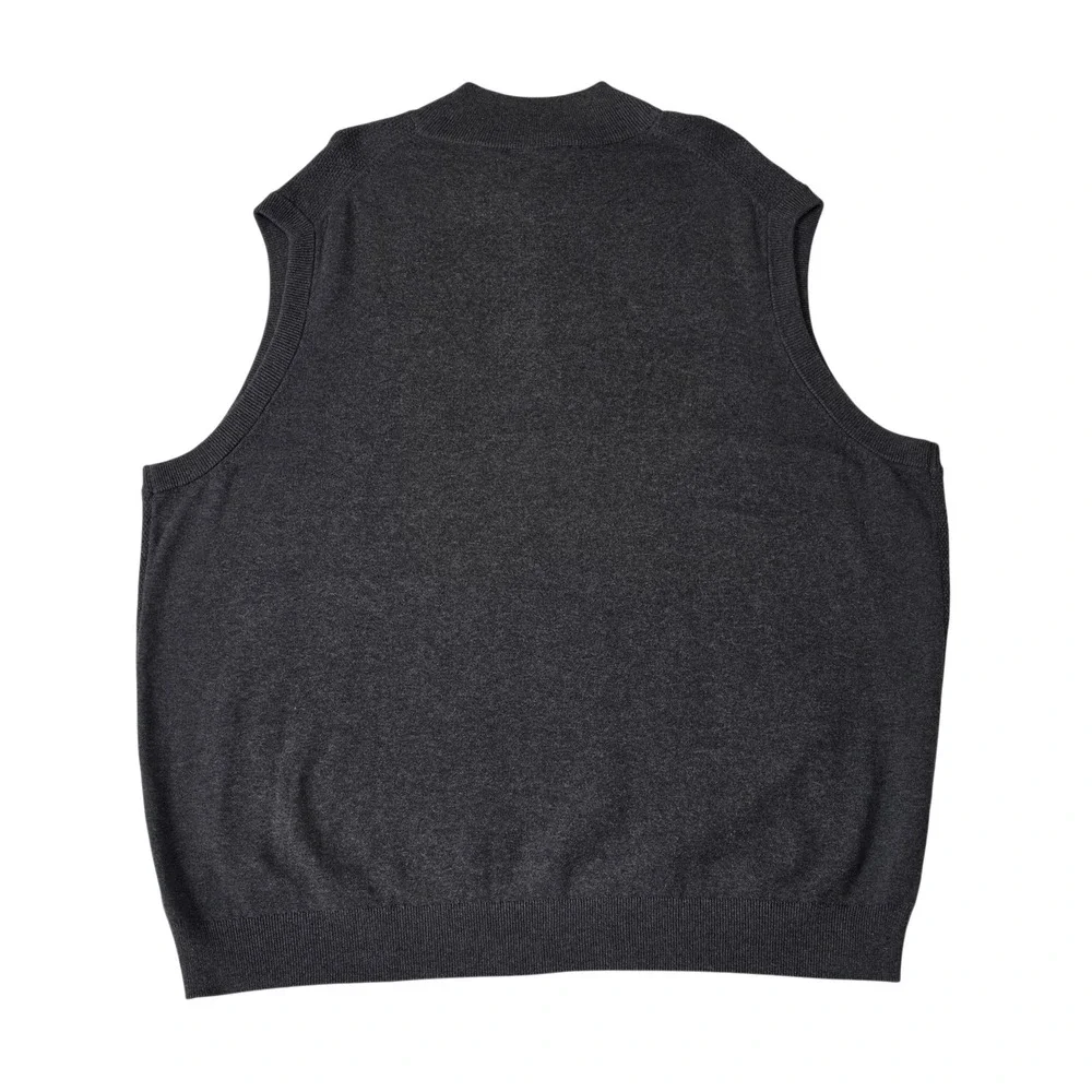 Roundtree & Yorke Quarter Zip Sweater Vest 4XT Gray Mens Tall Mock Neck NWT